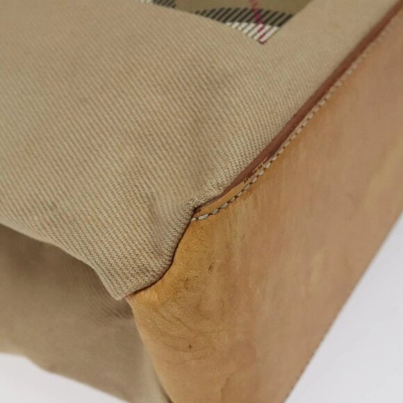 Burberrys Nova Check Blue Label Hand Bag Canvas Brown Auth ti2966 - Picture 5 of 16
